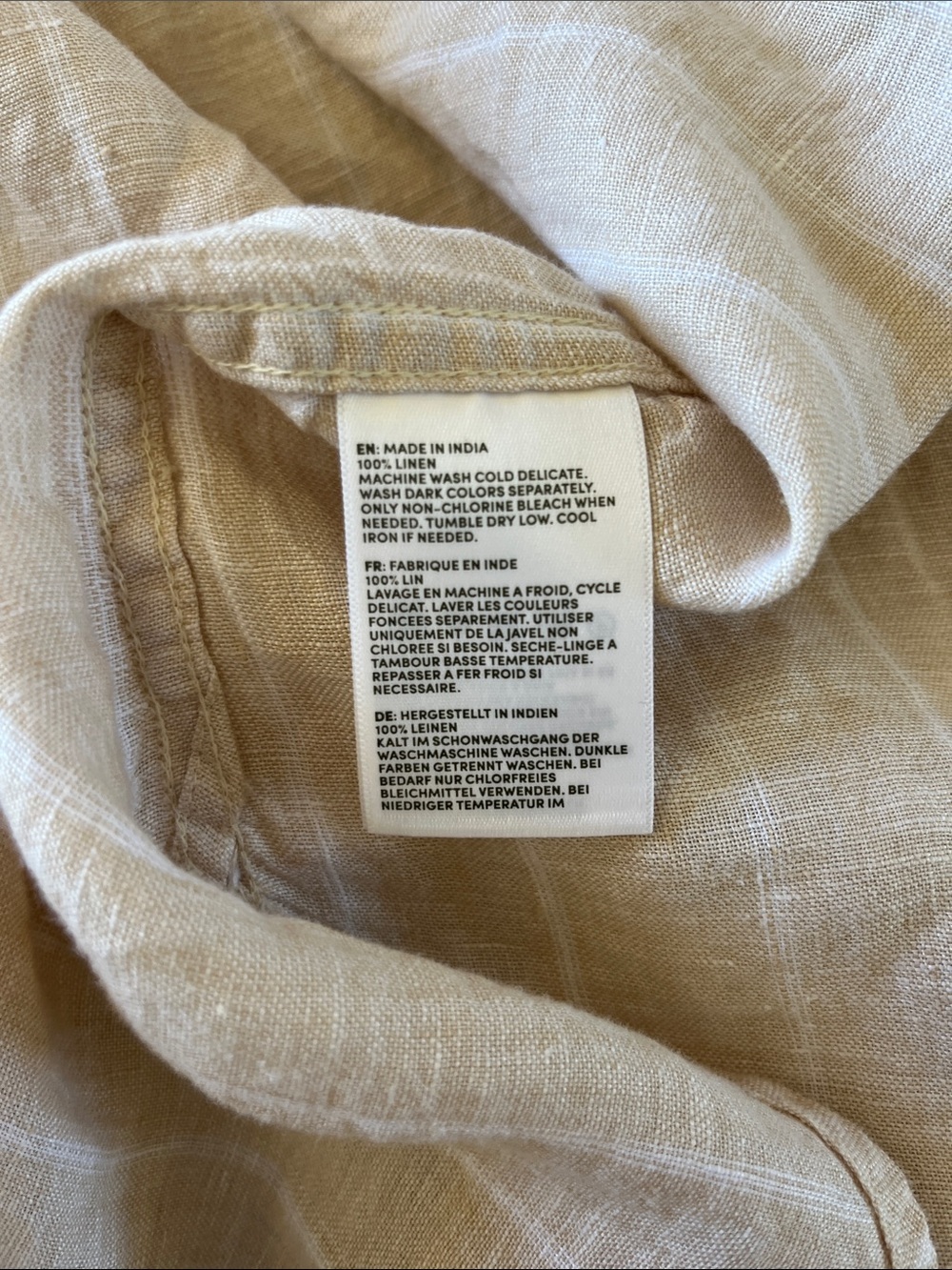 Lands' End Women's Cream Linen Button-Down Shirt - Picture 4 of 4